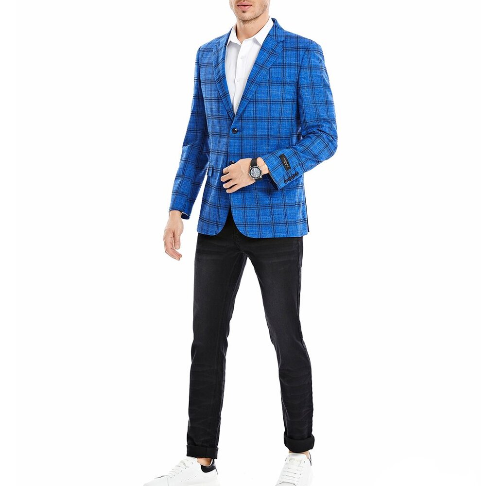 Royal Glen Plaid Notch Lapel Men's Jacket